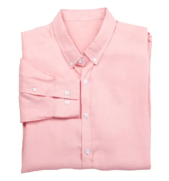 Pink Long Sleeve Linen Shirt for Women