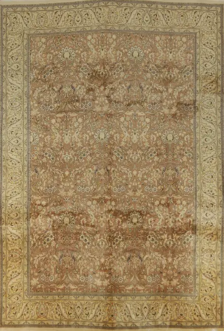 Vintage Floral Tabriz Persian Area Rug 9x12